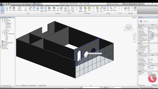 06 - How To Modify Curtain Walls In Autodesk Revit In _ Hindi _ Urdu _