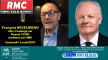 François ASSELINEAU était interrogé par Pascal PERRI en direct sur RMC - 12 août 2016