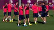 FC Barcelona training session: Paco Alcácer has trained for the first time at Barça