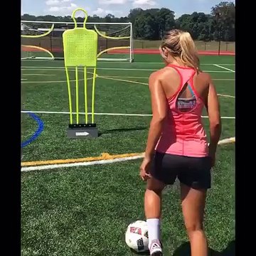 This girl can bend it like Beckham, rocket it like Ronaldo and strike it like Suarez!