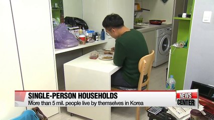 South Korea's population now over 50 million, but a significant number of residents lives alone