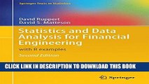 [PDF] Statistics and Data Analysis for Financial Engineering: with R examples (Springer Texts in