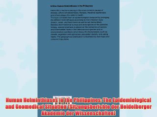 [PDF] Human Helminthiases in the Philippines: The Epidemiological and Geomedical Situation