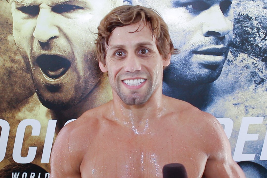 Urijah Faber media scrum at UFC 203 open workouts