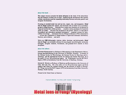[PDF] Metal Ions in Fungi (Mycology) Full Online