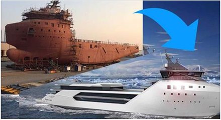 This $62 million superyacht was converted from an old container ship