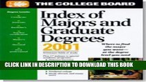 New Book The College Board Index of Majors   Graduate Degrees 2001: All-New Twenty-Third Annual