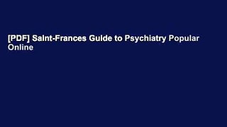 [PDF] Saint-Frances Guide to Psychiatry Popular Online