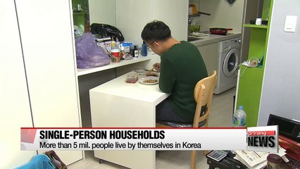 South Korea's population now over 50 million, but a significant number of residents lives alone
