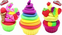 Play Doh Rainbow - Clay rainbow ice cream cups licorice along peppa pig toys