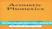 [Get] Acoustic Phonetics (Current Studies in Linguistics) Free New