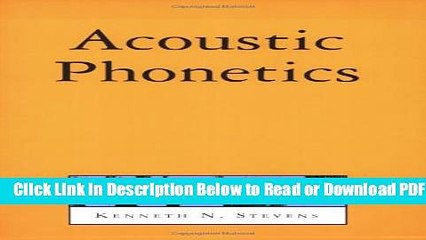 [Get] Acoustic Phonetics (Current Studies in Linguistics) Free New