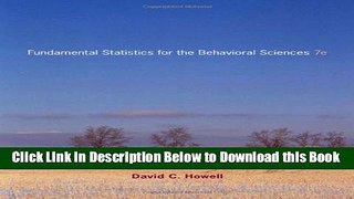 [Download] Fundamental Statistics for the Behavioral Sciences, 7th Edition Free Books