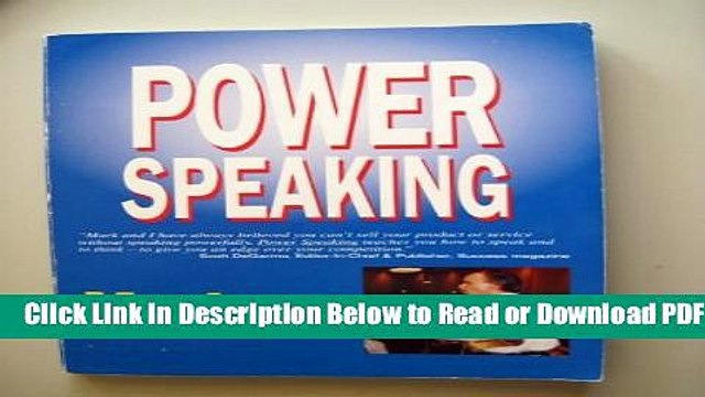 [Get] Power Speaking: A Guide to Writing Delivering Professional Speeches Free Online