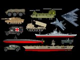 Military Vehicles - Army, Navy & Air Force - The Kids' Picture Show (Fun & Educational)