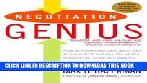 [PDF] Negotiation Genius: How to Overcome Obstacles and Achieve Brilliant Results at the