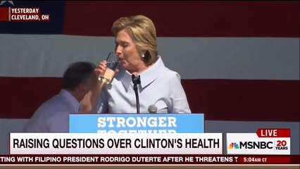 Hillary Clinton Pukes into Glass of Water During Speech in Cleveland Ohio