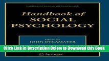 [Reads] Handbook of Social Psychology (Handbooks of Sociology and Social Research) Free Books