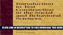 Collection Book Introduction to Test Construction in the Social and Behavioral Sciences: A