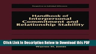 [Read] Handbook of Interpersonal Commitment and Relationship Stability (Perspectives on Individual