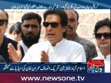 Imran Khan talks to media before National Assembly session