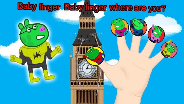 Peppa Pig Spiderman Finger Family / Nursery Rhymes and More Lyrics