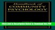 [PDF] Handbook of Community Psychology Full Online