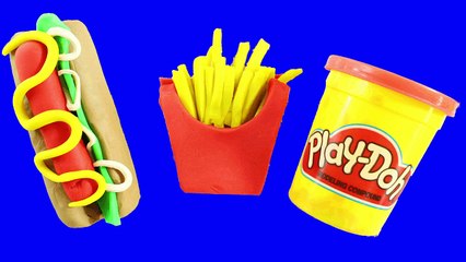Play Doh Hot Dog! - How to make French Fries with play-doh for Peppa Pig toys_2