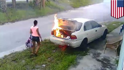 Nutjob torches ‘ex-boyfriend’s car.’ Actually not her ex-boyfriend’s car, after all