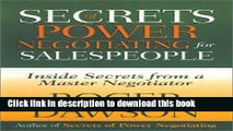 Read Secrets of Power Negotiating for Salespeople: Inside Secrets from a Master Negotiator  Ebook