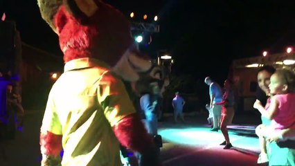 Zootopia characters Nick Wilde and Judy Hopps dancing at DVC party in Animal Kingdom
