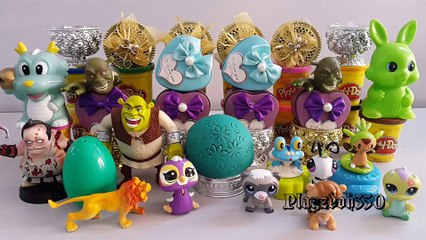 PLAYz DOH,SURPRISE EGGS with Surprise Toys,My Littlest Pet Shop,Disney,Shrek,Dota 2