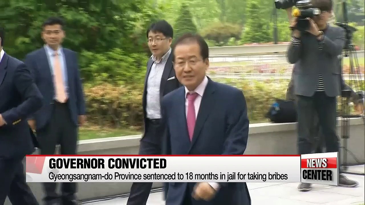 Gyeongsangnam-do Province governor Hong Joon-pyo receives 18 months jail term for accepting bribery