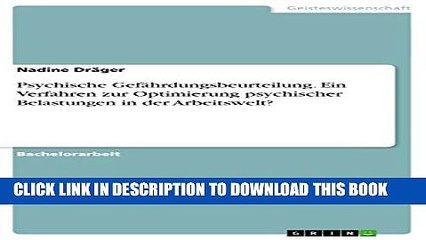[Read PDF] Psychische GefÃ¤hrdungsbeurteilung. Ein Verfahren zur Optimierung psychischer