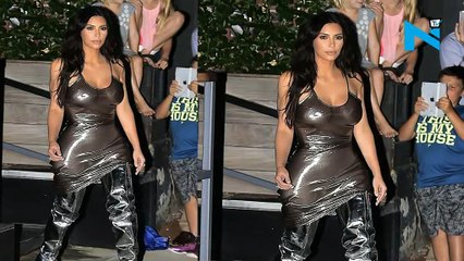 Ew! Kim Kardashian looks pathetic in braless plastic