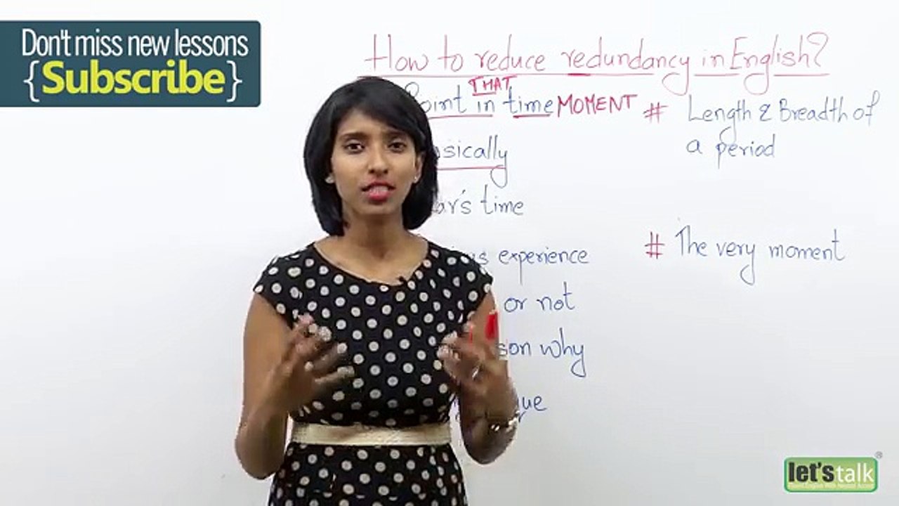 English lesson to reduce redundancy and improve English speaking style.