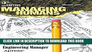 [PDF] Managing Humans: Biting and Humorous Tales of a Software Engineering Manager Full Collection