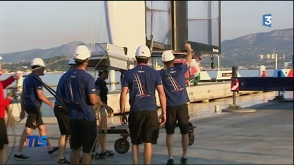 Le bateau de la Team France pour l'America's Cup mis à l'eau