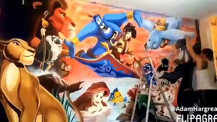 Artista Adam Hargreaves fez uma surpresa no quarto para a filha