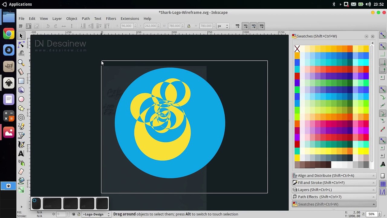 Shark Logo Design Tutorial with Circular Grid(720p)