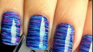 Fan Brush Striped Easy Nail Art Design- Easy Nail Art tutorial