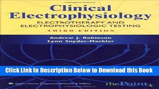 [PDF] Clinical Electrophysiology: Electrotherapy and Electrophysiologic Testing (Point (Lippincott