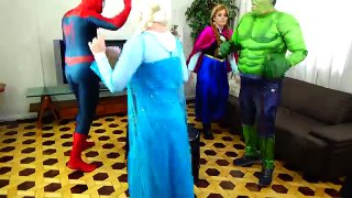 Spiderman & Frozen Elsa & Frozen Anna & Hulk Chairs Game & Balloon Blow Up - Fun Superheroes Movie