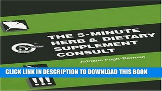 New Book Five Minute Herb and Dietary Supplement Clinical Consult