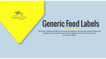 Generic Food Labels - Chameleon Print Group - Australia