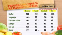 Cene povrća na zelenim pijacama za period 20-24.06.2016.