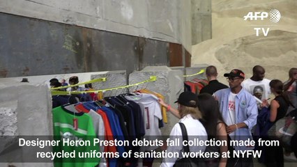 Recycled sanitation worker uniforms open New York Fashion Week