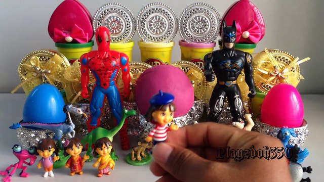 Dora the Explorer,PLAY DOH SURPRISE EGGS with Surprise Toys,The Good Dinosaur Rio 2,Toy Videos for Children