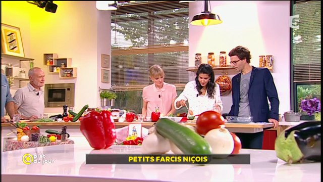 Maya Lauqué prise d'un fou rire dans La quotidienne sur France 5 pendant que Thomas Isle tente de ... farcir un oignon