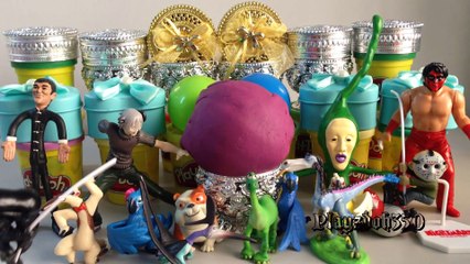 SURPRISE EGGS PLAY DOH,Rio 2,The Good Dinosaur,Predator Nightmare Freddy Aliens